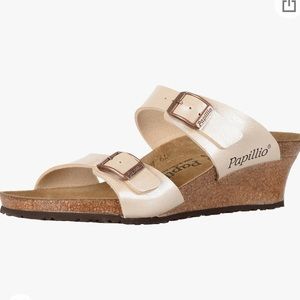 Birkenstock Papillio Wedge Sandal Pearl White Sz38